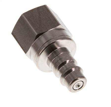RVS DN 7.2 (Euro) Luchtkoppeling Insteeknippel G 1/4 inch Binnendraad Double Shut-Off