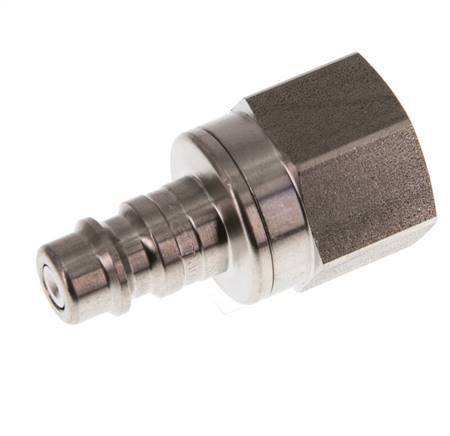 RVS DN 7.2 (Euro) Luchtkoppeling Insteeknippel G 1/4 inch Binnendraad Double Shut-Off