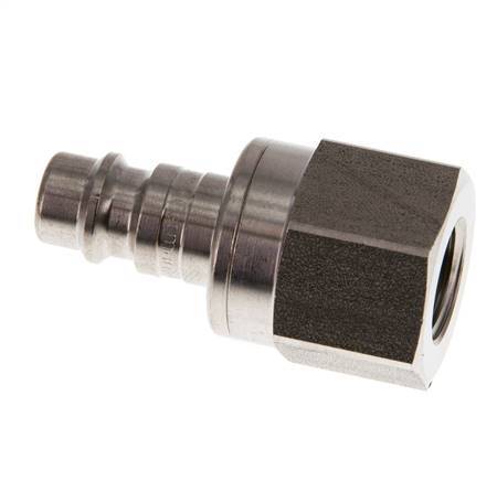 RVS DN 7.2 (Euro) Luchtkoppeling Insteeknippel G 1/4 inch Binnendraad Double Shut-Off