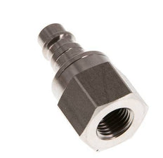 RVS DN 7.2 (Euro) Luchtkoppeling Insteeknippel G 1/4 inch Binnendraad Double Shut-Off