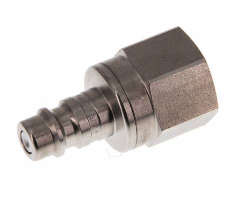 RVS DN 7.2 (Euro) Luchtkoppeling Insteeknippel G 3/8 inch Binnendraad Double Shut-Off