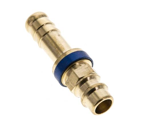 Messing DN 7.2 (Euro) Blauw-Coded Luchtkoppeling Insteeknippel 9 mm Slangpilaar