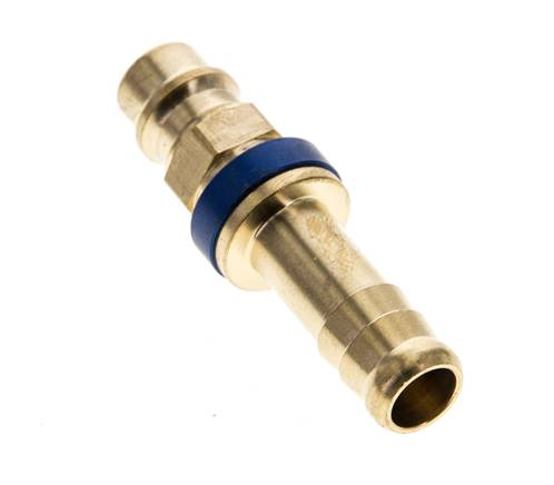 Messing DN 7.2 (Euro) Blauw-Coded Luchtkoppeling Insteeknippel 9 mm Slangpilaar