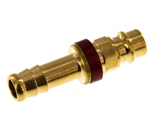 Messing DN 7.2 (Euro) Rood-Coded Luchtkoppeling Insteeknippel 9 mm Slangpilaar