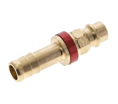Messing DN 7.2 (Euro) Rood-Coded Luchtkoppeling Insteeknippel 9 mm Slangpilaar