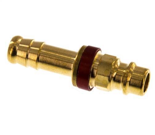 Messing DN 7.2 (Euro) Rood-Coded Luchtkoppeling Insteeknippel 9 mm Slangpilaar