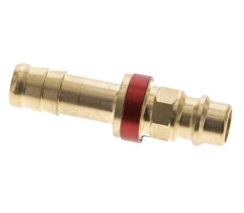 Messing DN 7.2 (Euro) Rood-Coded Luchtkoppeling Insteeknippel 9 mm Slangpilaar