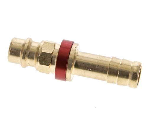 Messing DN 7.2 (Euro) Rood-Coded Luchtkoppeling Insteeknippel 9 mm Slangpilaar
