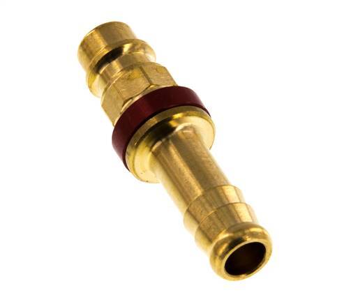 Messing DN 7.2 (Euro) Rood-Coded Luchtkoppeling Insteeknippel 9 mm Slangpilaar