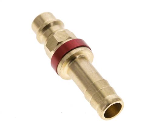 Messing DN 7.2 (Euro) Rood-Coded Luchtkoppeling Insteeknippel 9 mm Slangpilaar