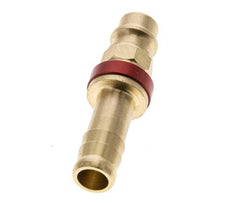 Messing DN 7.2 (Euro) Rood-Coded Luchtkoppeling Insteeknippel 9 mm Slangpilaar