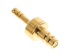 Messing DN 7.2 (Euro) Luchtkoppeling Insteeknippel 6 mm Slangpilaar Double Shut-Off