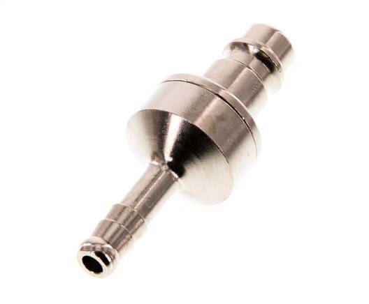 Vernikkeld Messing DN 7.2 (Euro) Luchtkoppeling Insteeknippel 6 mm Slangpilaar Double Shut-Off