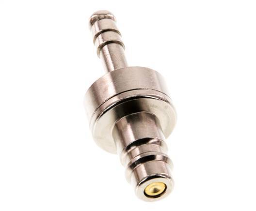 Vernikkeld Messing DN 7.2 (Euro) Luchtkoppeling Insteeknippel 6 mm Slangpilaar Double Shut-Off