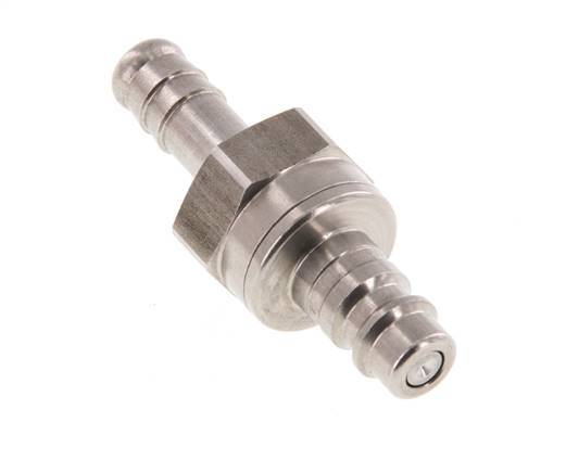 RVS DN 7.2 (Euro) Luchtkoppeling Insteeknippel 10 mm Slangpilaar Double Shut-Off