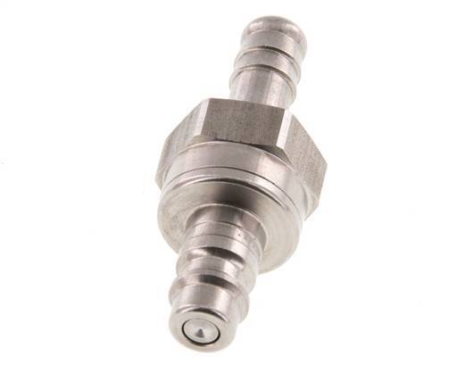 RVS DN 7.2 (Euro) Luchtkoppeling Insteeknippel 10 mm Slangpilaar Double Shut-Off