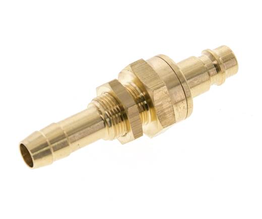 Messing DN 7.2 (Euro) Luchtkoppeling Insteeknippel 10 mm Slangpilaar Schotkoppeling Double Shut-Off