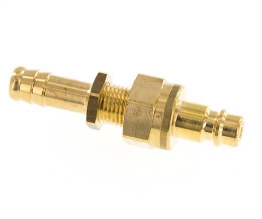 Messing DN 7.2 (Euro) Luchtkoppeling Insteeknippel 10 mm Slangpilaar Schotkoppeling Double Shut-Off