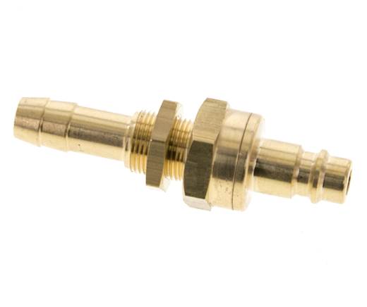 Messing DN 7.2 (Euro) Luchtkoppeling Insteeknippel 10 mm Slangpilaar Schotkoppeling Double Shut-Off