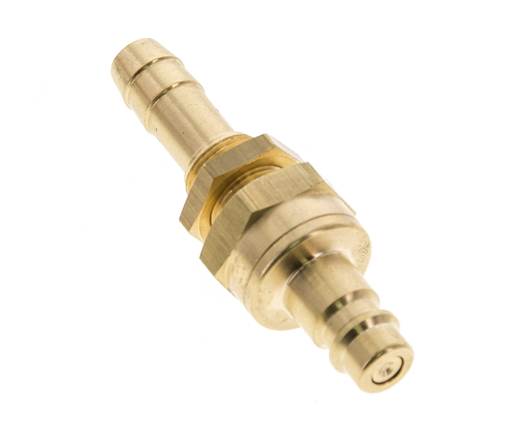 Messing DN 7.2 (Euro) Luchtkoppeling Insteeknippel 10 mm Slangpilaar Schotkoppeling Double Shut-Off