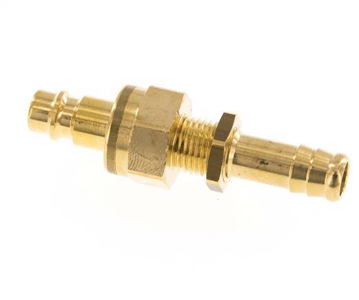 Messing DN 7.2 (Euro) Luchtkoppeling Insteeknippel 10 mm Slangpilaar Schotkoppeling Double Shut-Off