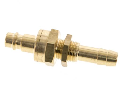 Messing DN 7.2 (Euro) Luchtkoppeling Insteeknippel 10 mm Slangpilaar Schotkoppeling Double Shut-Off