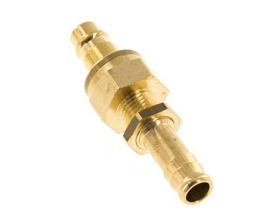 Messing DN 7.2 (Euro) Luchtkoppeling Insteeknippel 10 mm Slangpilaar Schotkoppeling Double Shut-Off