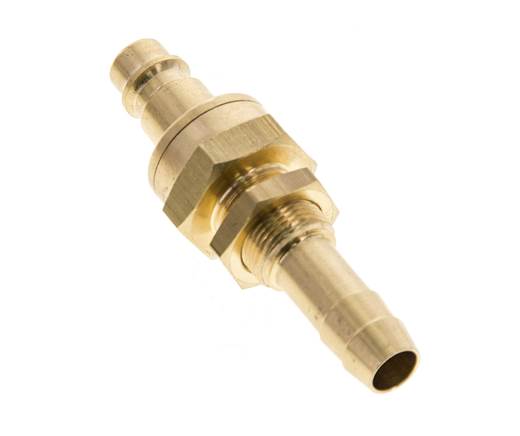 Messing DN 7.2 (Euro) Luchtkoppeling Insteeknippel 10 mm Slangpilaar Schotkoppeling Double Shut-Off