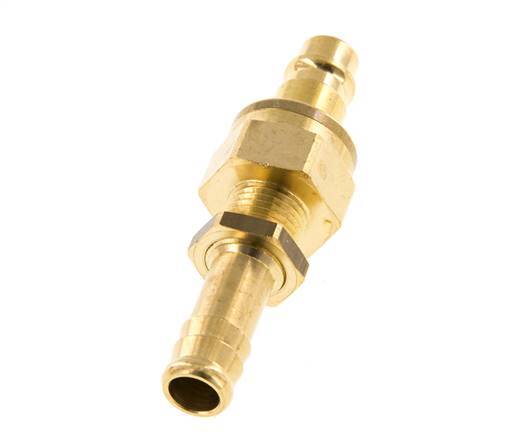 Messing DN 7.2 (Euro) Luchtkoppeling Insteeknippel 10 mm Slangpilaar Schotkoppeling Double Shut-Off