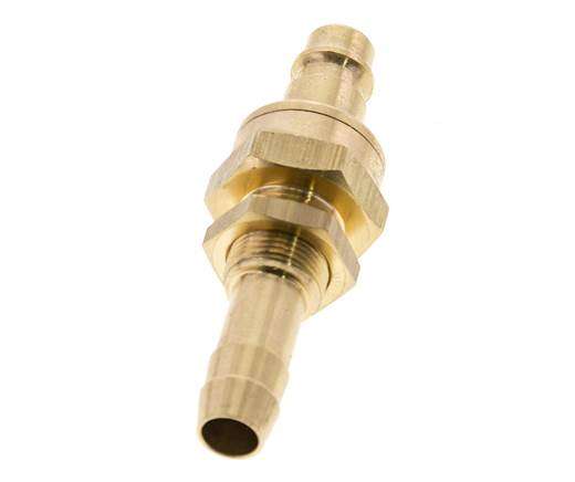 Messing DN 7.2 (Euro) Luchtkoppeling Insteeknippel 10 mm Slangpilaar Schotkoppeling Double Shut-Off