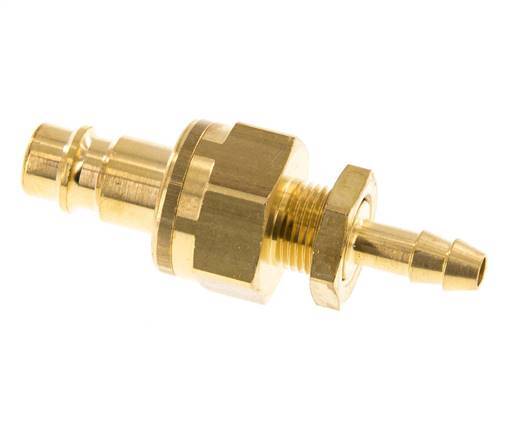 Messing DN 7.2 (Euro) Luchtkoppeling Insteeknippel 6 mm Slangpilaar Schotkoppeling Double Shut-Off