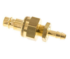 Messing DN 7.2 (Euro) Luchtkoppeling Insteeknippel 6 mm Slangpilaar Schotkoppeling Double Shut-Off