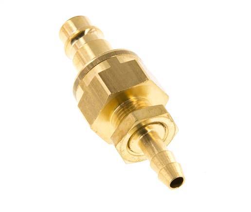 Messing DN 7.2 (Euro) Luchtkoppeling Insteeknippel 6 mm Slangpilaar Schotkoppeling Double Shut-Off
