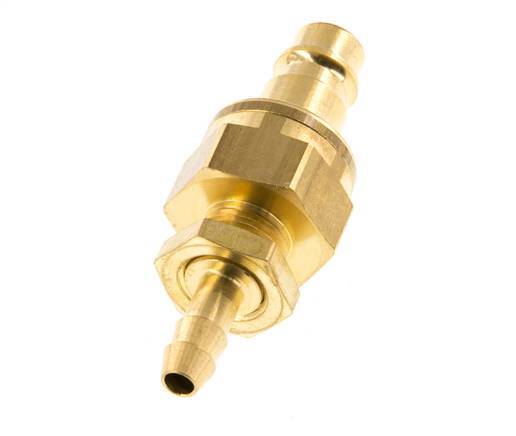 Messing DN 7.2 (Euro) Luchtkoppeling Insteeknippel 6 mm Slangpilaar Schotkoppeling Double Shut-Off