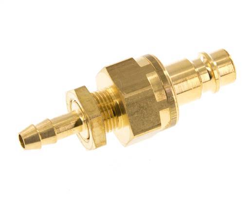 Messing DN 7.2 (Euro) Luchtkoppeling Insteeknippel 6 mm Slangpilaar Schotkoppeling Double Shut-Off