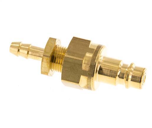 Messing DN 7.2 (Euro) Luchtkoppeling Insteeknippel 6 mm Slangpilaar Schotkoppeling Double Shut-Off