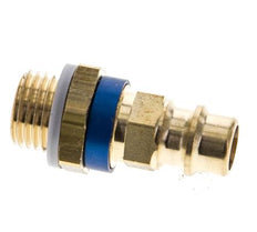 Messing DN 7.2 (Euro) Blauw-Coded Luchtkoppeling Insteeknippel G 1/4 inch Buitendraad