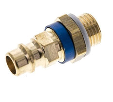 Messing DN 7.2 (Euro) Blauw-Coded Luchtkoppeling Insteeknippel G 1/4 inch Buitendraad