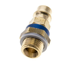 Messing DN 7.2 (Euro) Blauw-Coded Luchtkoppeling Insteeknippel G 1/4 inch Buitendraad