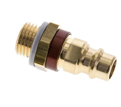 Messing DN 7.2 (Euro) Bruin-Coded Luchtkoppeling Insteeknippel G 1/4 inch Buitendraad