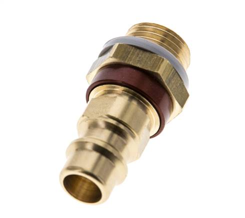 Messing DN 7.2 (Euro) Bruin-Coded Luchtkoppeling Insteeknippel G 1/4 inch Buitendraad