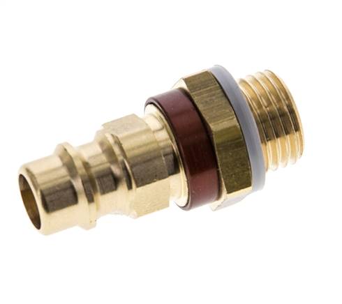 Messing DN 7.2 (Euro) Bruin-Coded Luchtkoppeling Insteeknippel G 1/4 inch Buitendraad