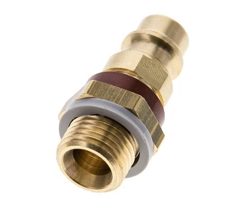 Messing DN 7.2 (Euro) Bruin-Coded Luchtkoppeling Insteeknippel G 1/4 inch Buitendraad