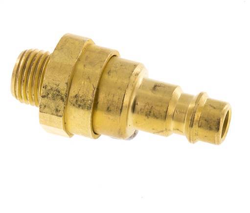 Messing DN 7.2 (Euro) Luchtkoppeling Insteeknippel G 1/4 inch Buitendraad met Terugslagklep