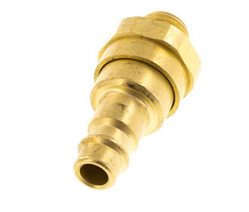 Messing DN 7.2 (Euro) Luchtkoppeling Insteeknippel G 1/4 inch Buitendraad met Terugslagklep