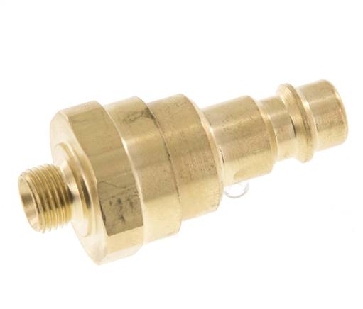 Messing DN 7.2 (Euro) Luchtkoppeling Insteeknippel G 1/8 inch Buitendraad met Terugslagklep