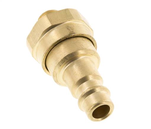 Messing DN 7.2 (Euro) Luchtkoppeling Insteeknippel G 1/8 inch Buitendraad met Terugslagklep