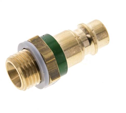 Messing DN 7.2 (Euro) Groen-Coded Luchtkoppeling Insteeknippel G 1/4 inch Buitendraad