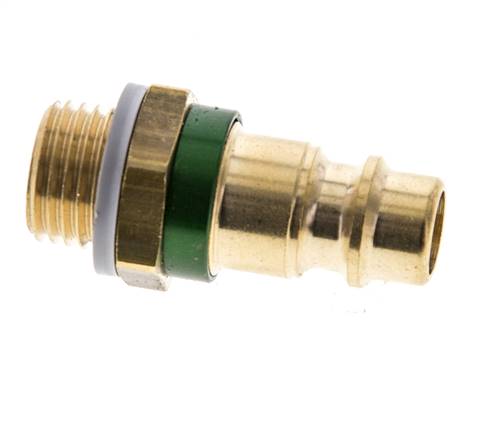Messing DN 7.2 (Euro) Groen-Coded Luchtkoppeling Insteeknippel G 1/4 inch Buitendraad