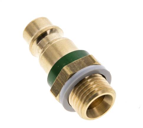 Messing DN 7.2 (Euro) Groen-Coded Luchtkoppeling Insteeknippel G 1/4 inch Buitendraad